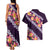 Purple Polynesia Couples Matching Tank Maxi Dress and Hawaiian Shirt Plumeria With Hibiscus Pattern Tropical Vibes