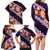 Purple Polynesia Family Matching Long Sleeve Bodycon Dress and Hawaiian Shirt Plumeria With Hibiscus Pattern Tropical Vibes