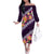 Purple Polynesia Family Matching Off The Shoulder Long Sleeve Dress and Hawaiian Shirt Plumeria With Hibiscus Pattern Tropical Vibes