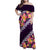 Purple Polynesia Family Matching Off Shoulder Maxi Dress and Hawaiian Shirt Plumeria With Hibiscus Pattern Tropical Vibes