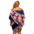 Purple Polynesia Family Matching Off Shoulder Short Dress and Hawaiian Shirt Plumeria With Hibiscus Pattern Tropical Vibes