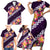 Purple Polynesia Family Matching Short Sleeve Bodycon Dress and Hawaiian Shirt Plumeria With Hibiscus Pattern Tropical Vibes