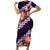 Purple Polynesia Family Matching Short Sleeve Bodycon Dress and Hawaiian Shirt Plumeria With Hibiscus Pattern Tropical Vibes