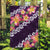 Purple Polynesia Garden Flag Plumeria With Hibiscus Pattern Tropical Vibes