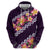 Purple Polynesia Hoodie Plumeria With Hibiscus Pattern Tropical Vibes