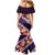 Purple Polynesia Mermaid Dress Plumeria With Hibiscus Pattern Tropical Vibes