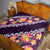 Purple Polynesia Quilt Plumeria With Hibiscus Pattern Tropical Vibes