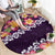 Purple Polynesia Round Carpet Plumeria With Hibiscus Pattern Tropical Vibes