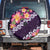 Purple Polynesia Spare Tire Cover Plumeria With Hibiscus Pattern Tropical Vibes