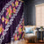 Purple Polynesia Window Curtain Plumeria With Hibiscus Pattern Tropical Vibes