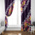 Purple Polynesia Window Curtain Plumeria With Hibiscus Pattern Tropical Vibes