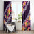 Purple Polynesia Window Curtain Plumeria With Hibiscus Pattern Tropical Vibes