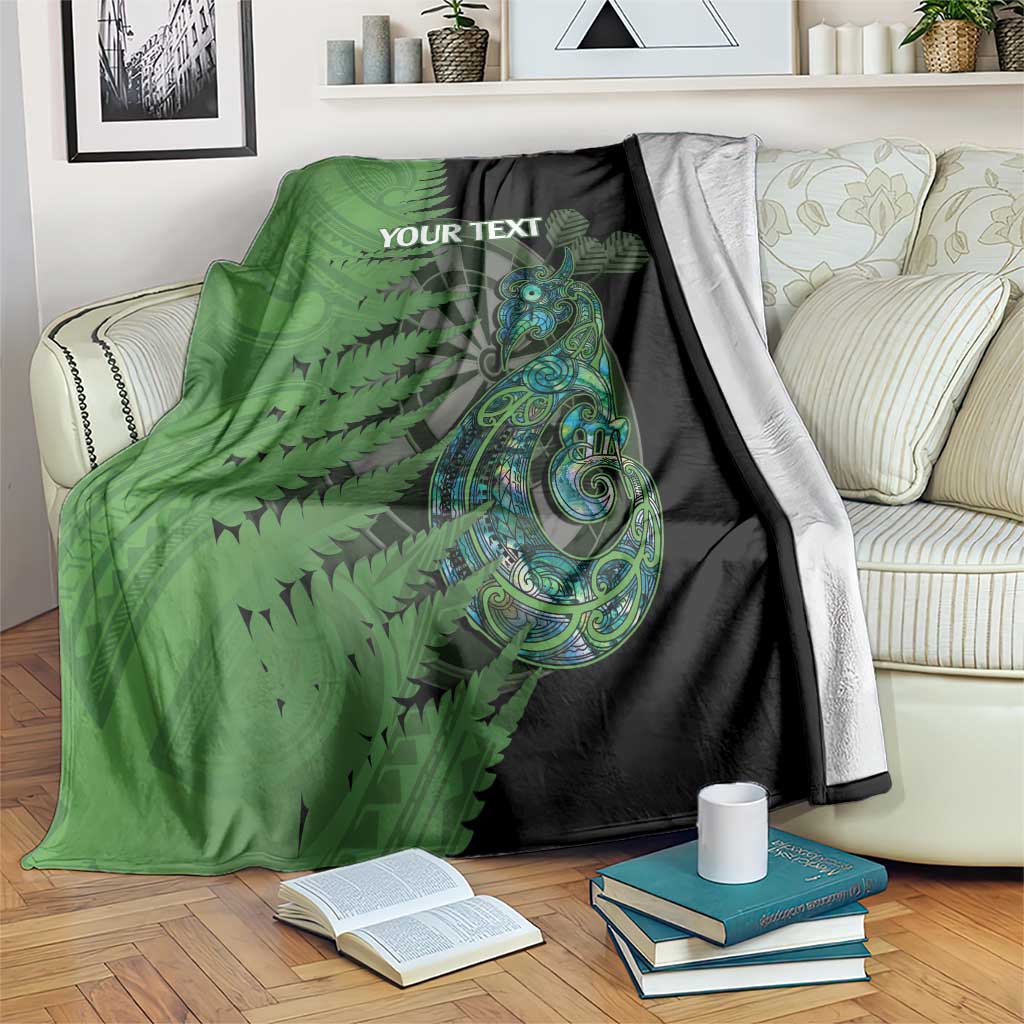 Personalised New Zealand Darts Blanket Aotearoa Maori Fern Mix Manaia Tattoo LT14 Green - Polynesian Pride
