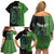 Personalised New Zealand Darts Family Matching Off Shoulder Short Dress and Hawaiian Shirt Aotearoa Maori Fern Mix Manaia Tattoo