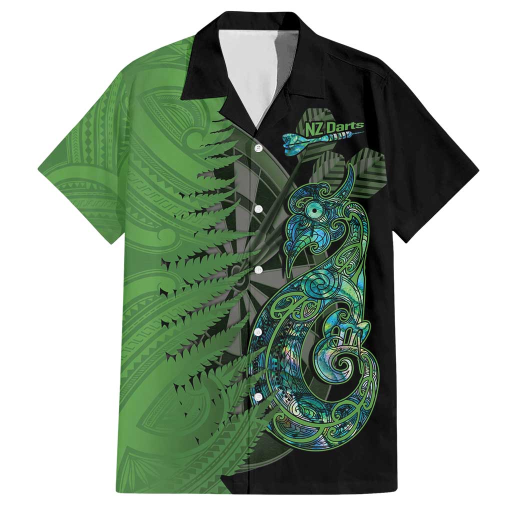 Personalised New Zealand Darts Hawaiian Shirt Aotearoa Maori Fern Mix Manaia Tattoo LT14 Green - Polynesian Pride