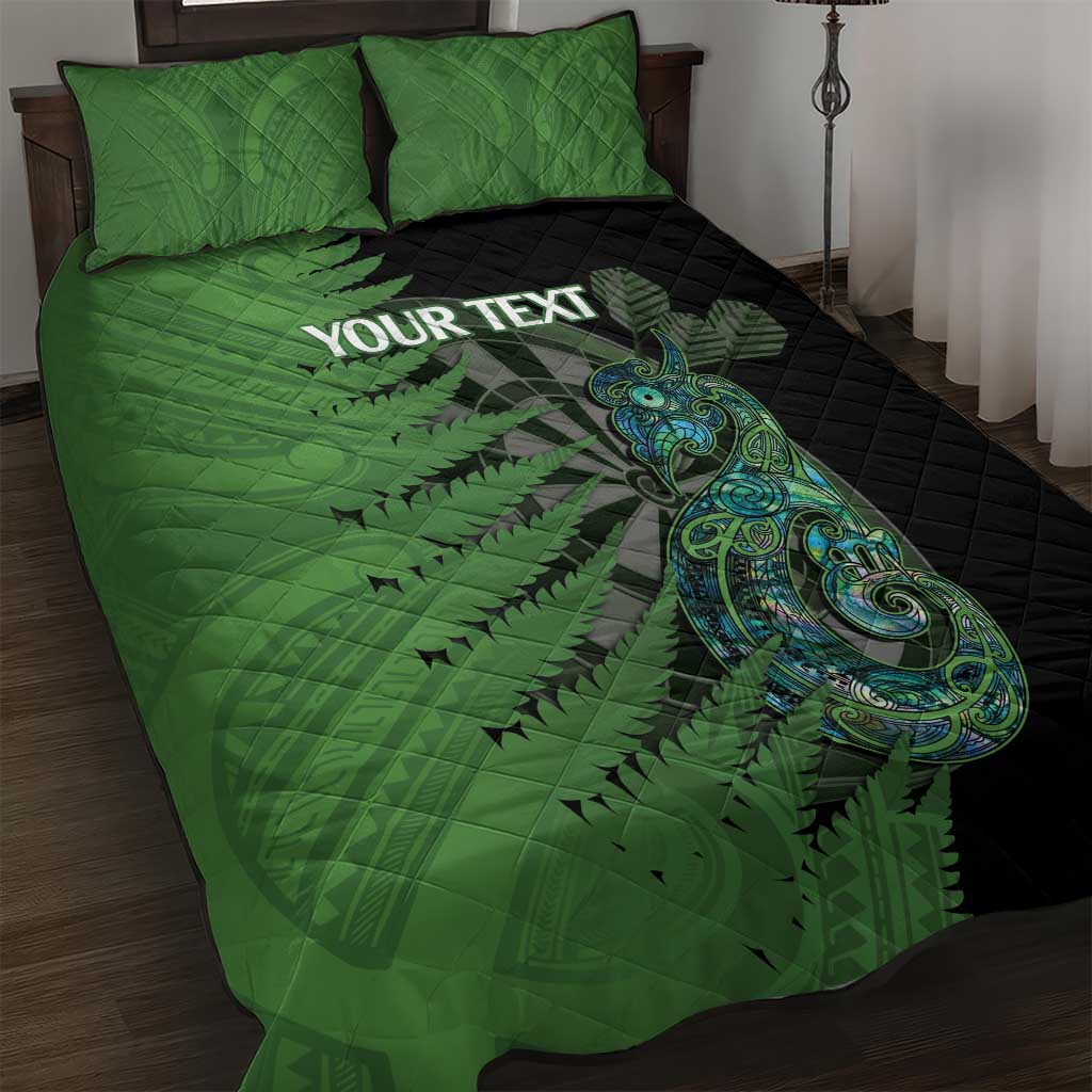 Personalised New Zealand Darts Quilt Bed Set Aotearoa Maori Fern Mix Manaia Tattoo