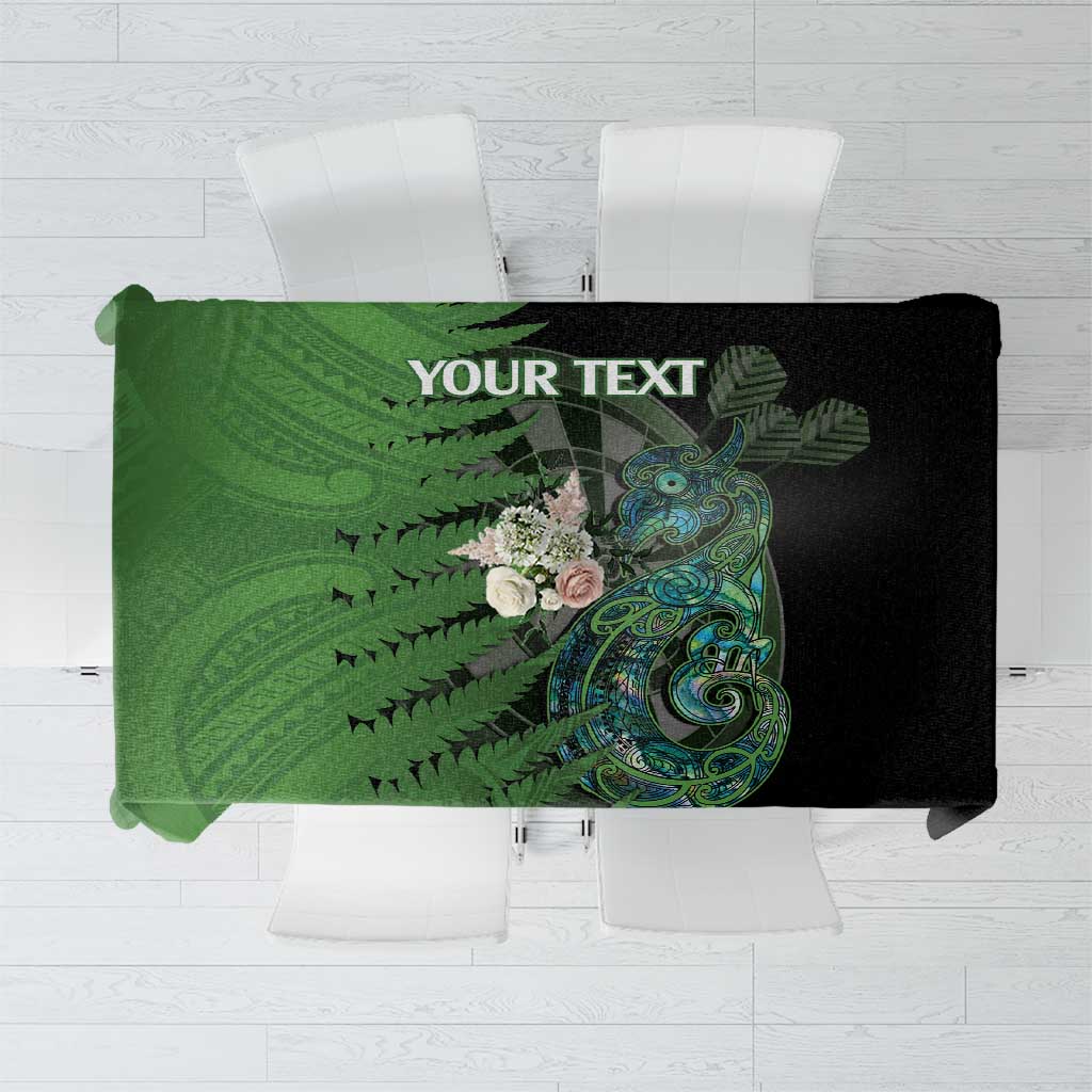 Personalised New Zealand Darts Tablecloth Aotearoa Maori Fern Mix Manaia Tattoo LT14 Green - Polynesian Pride