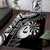 Personalised New Zealand Darts Area Rug Aotearoa Fern Mix Paua Shell Manaia - Black