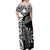 Personalised New Zealand Darts Off Shoulder Maxi Dress Aotearoa Fern Mix Paua Shell Manaia - Black