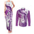 Personalised New Zealand Darts Couples Matching Tank Maxi Dress and Long Sleeve Button Shirt Aotearoa Fern Mix Paua Shell Manaia - Purple