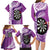 Personalised New Zealand Darts Family Matching Long Sleeve Bodycon Dress and Hawaiian Shirt Aotearoa Fern Mix Paua Shell Manaia - Purple