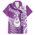 Personalised New Zealand Darts Family Matching Long Sleeve Bodycon Dress and Hawaiian Shirt Aotearoa Fern Mix Paua Shell Manaia - Purple