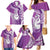 Personalised New Zealand Darts Family Matching Mermaid Dress and Hawaiian Shirt Aotearoa Fern Mix Paua Shell Manaia - Purple