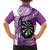 Personalised New Zealand Darts Kid Hawaiian Shirt Aotearoa Fern Mix Paua Shell Manaia - Purple