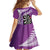 Personalised New Zealand Darts Kid Short Sleeve Dress Aotearoa Fern Mix Paua Shell Manaia - Purple