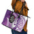 Personalised New Zealand Darts Leather Tote Bag Aotearoa Fern Mix Paua Shell Manaia - Purple