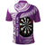 Personalised New Zealand Darts Polo Shirt Aotearoa Fern Mix Paua Shell Manaia - Purple