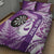 Personalised New Zealand Darts Quilt Bed Set Aotearoa Fern Mix Paua Shell Manaia - Purple