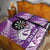 Personalised New Zealand Darts Quilt Bed Set Aotearoa Fern Mix Paua Shell Manaia - Purple