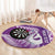 Personalised New Zealand Darts Round Carpet Aotearoa Fern Mix Paua Shell Manaia - Purple