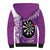 Personalised New Zealand Darts Sherpa Hoodie Aotearoa Fern Mix Paua Shell Manaia - Purple