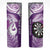 Personalised New Zealand Darts Skinny Tumbler Aotearoa Fern Mix Paua Shell Manaia - Purple