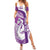 Personalised New Zealand Darts Summer Maxi Dress Aotearoa Fern Mix Paua Shell Manaia - Purple