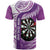 Personalised New Zealand Darts T Shirt Aotearoa Fern Mix Paua Shell Manaia - Purple