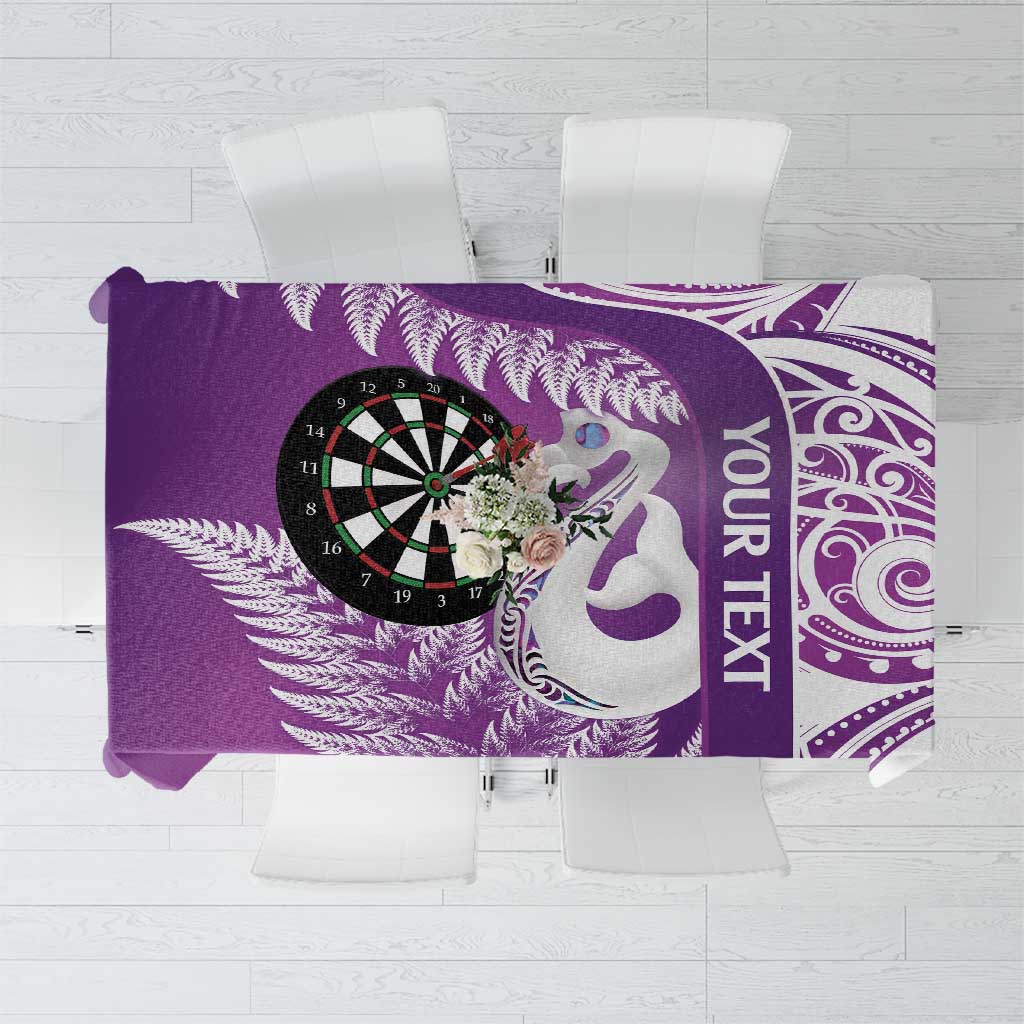 Personalised New Zealand Darts Tablecloth Aotearoa Fern Mix Paua Shell Manaia - Purple LT14 Purple - Polynesian Pride