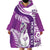 Personalised New Zealand Darts Wearable Blanket Hoodie Aotearoa Fern Mix Paua Shell Manaia - Purple