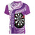 Personalised New Zealand Darts Women V-Neck T-Shirt Aotearoa Fern Mix Paua Shell Manaia - Purple