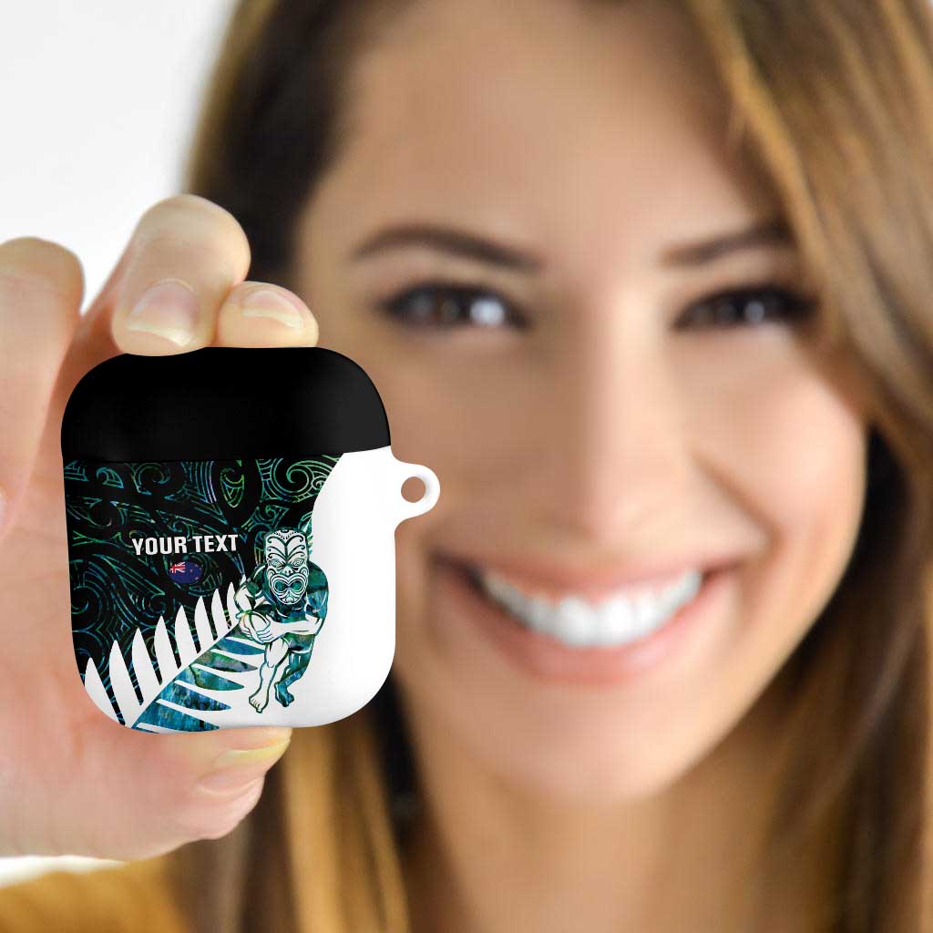 New Zealand Silver Fern Rugby Custom AirPods Case Go All Black Turquoise Maori Paua Shell LT14 Turquoise - Polynesian Pride