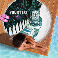 New Zealand Silver Fern Rugby Custom Beach Blanket Go All Black Turquoise Maori Paua Shell LT14 - Polynesian Pride