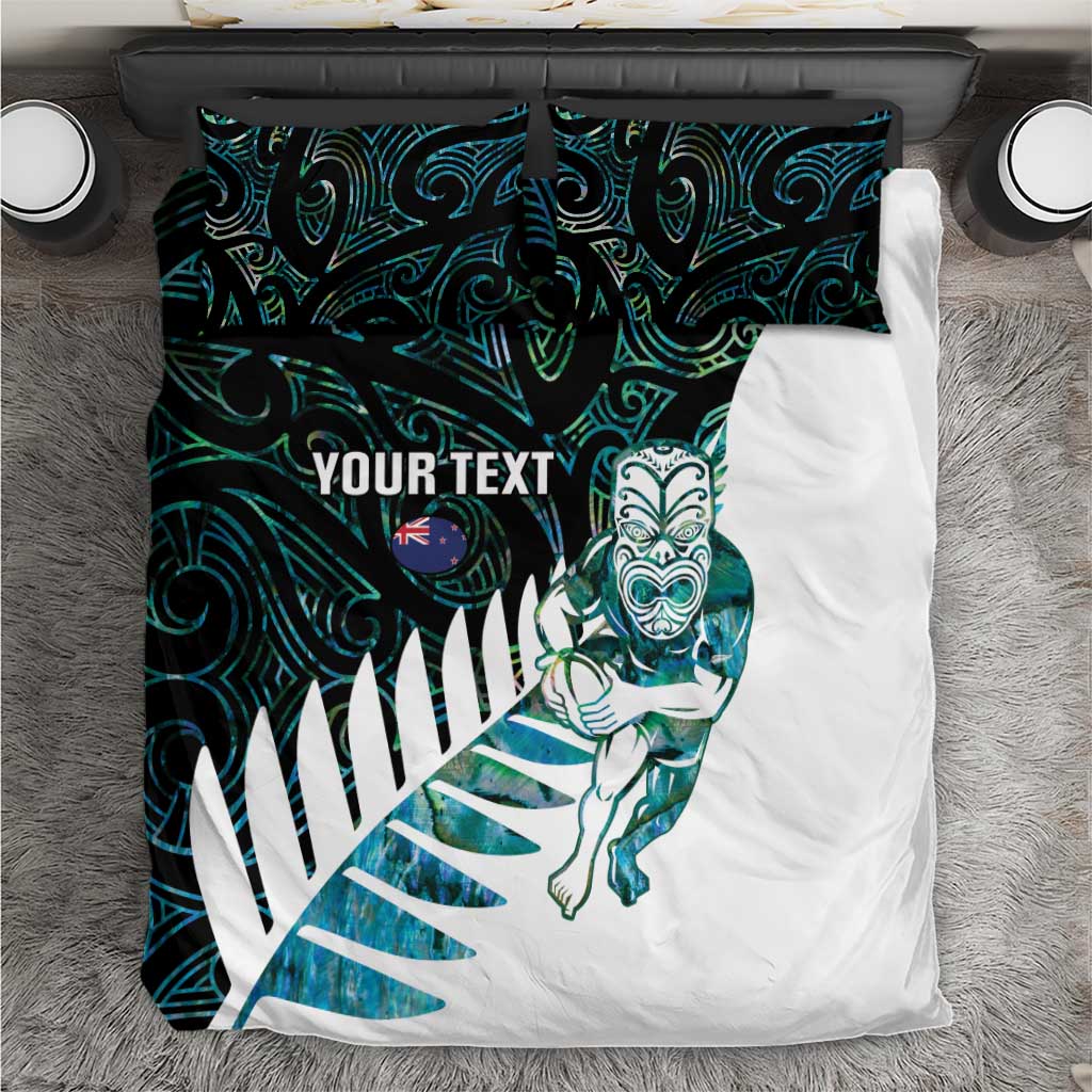 New Zealand Silver Fern Rugby Custom Bedding Set Go All Black Turquoise Maori Paua Shell LT14 Turquoise - Polynesian Pride