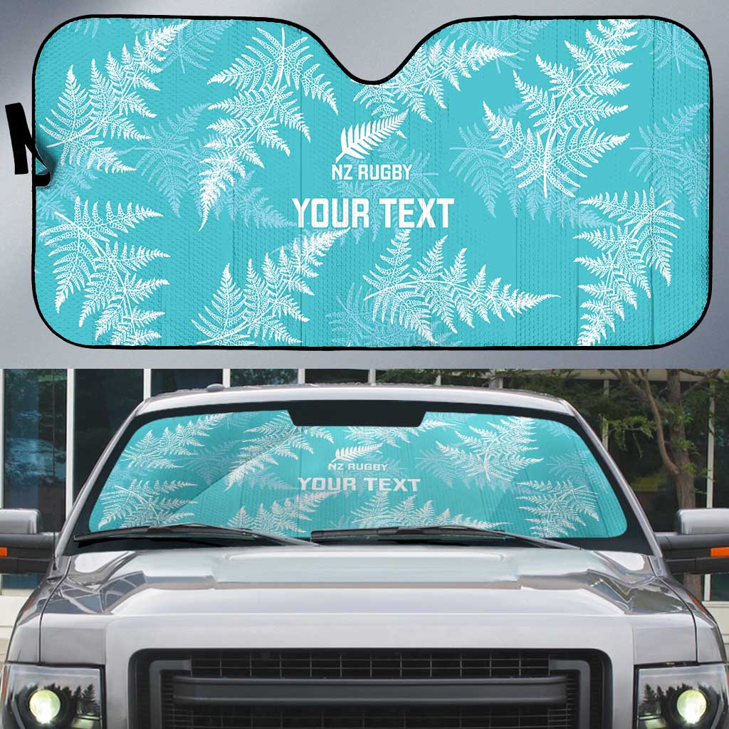 New Zealand Silver Fern Rugby Custom Auto Sun Shade Go Aotearoa Champions Turquoise Version LT14 Turquoise - Polynesian Pride