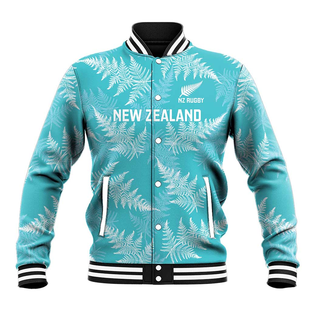 New Zealand Silver Fern Rugby Custom Baseball Jacket Go Aotearoa Champions Turquoise Version LT14 Unisex Turquoise - Polynesian Pride