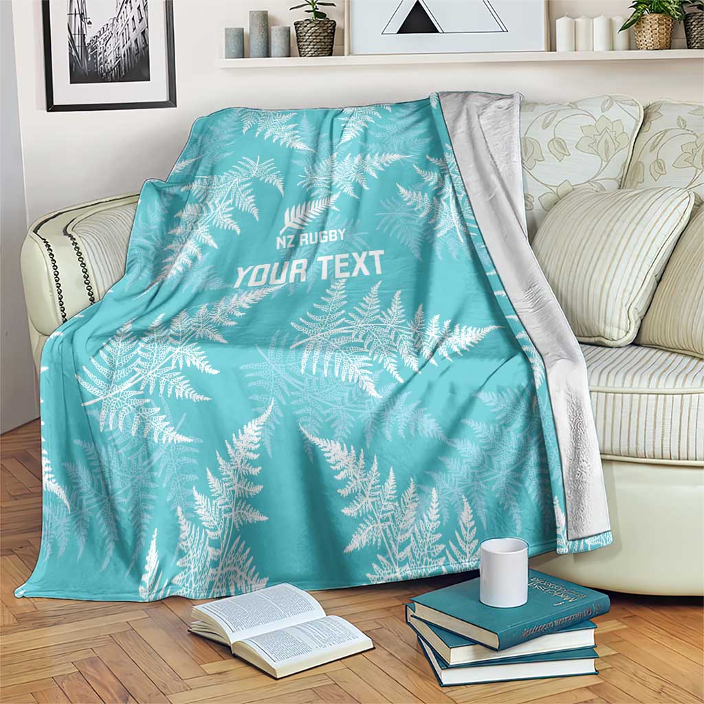 New Zealand Silver Fern Rugby Custom Blanket Go Aotearoa Champions Turquoise Version LT14 Turquoise - Polynesian Pride