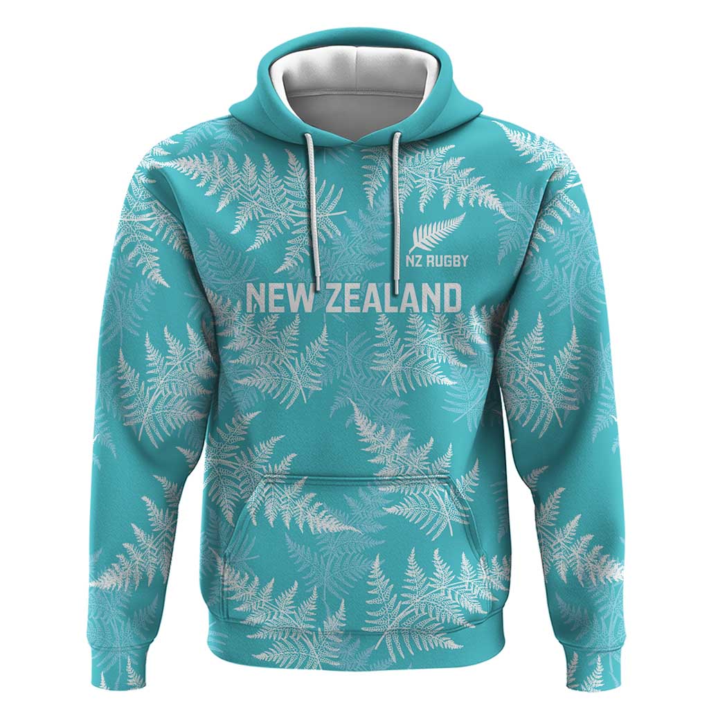 New Zealand Silver Fern Rugby Custom Hoodie Go Aotearoa Champions Turquoise Version LT14 Pullover Hoodie Turquoise - Polynesian Pride