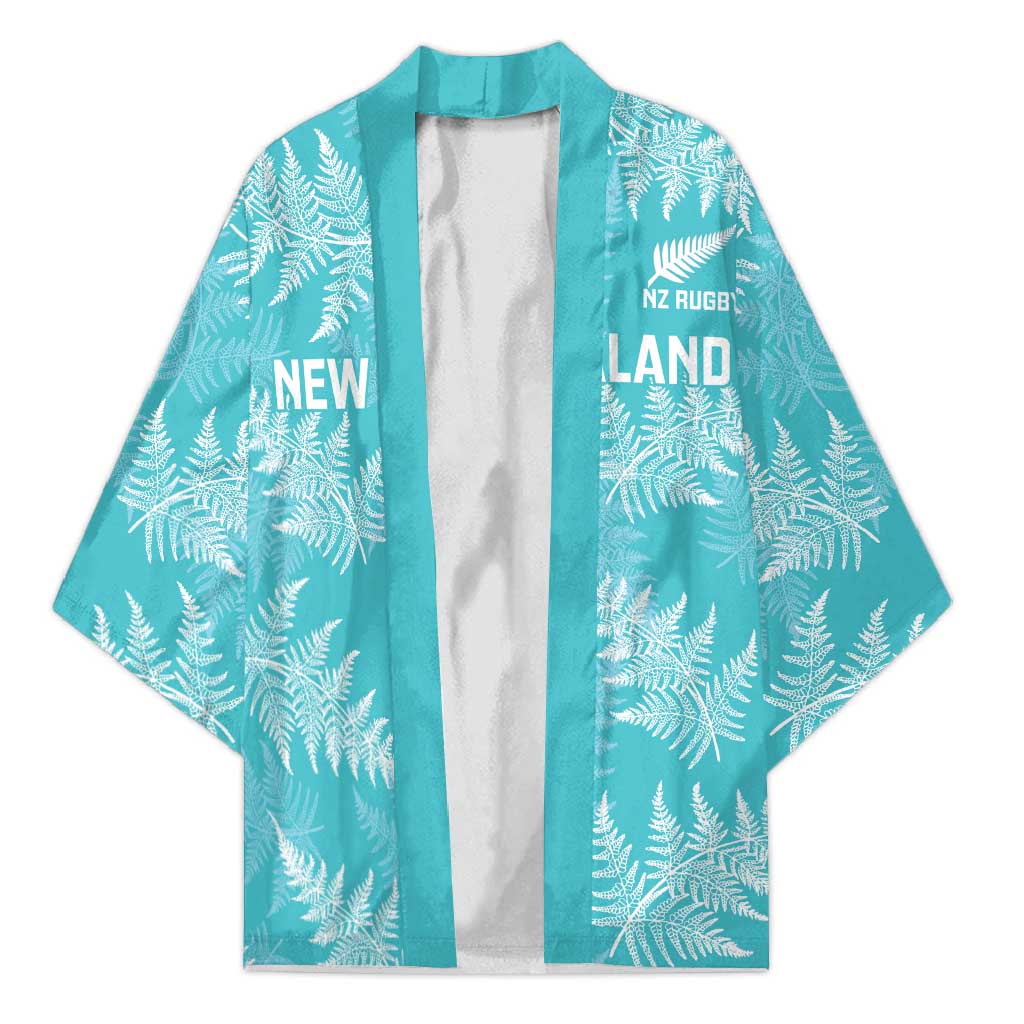 New Zealand Silver Fern Rugby Custom Kimono Go Aotearoa Champions Turquoise Version LT14 Unisex Turquoise - Polynesian Pride