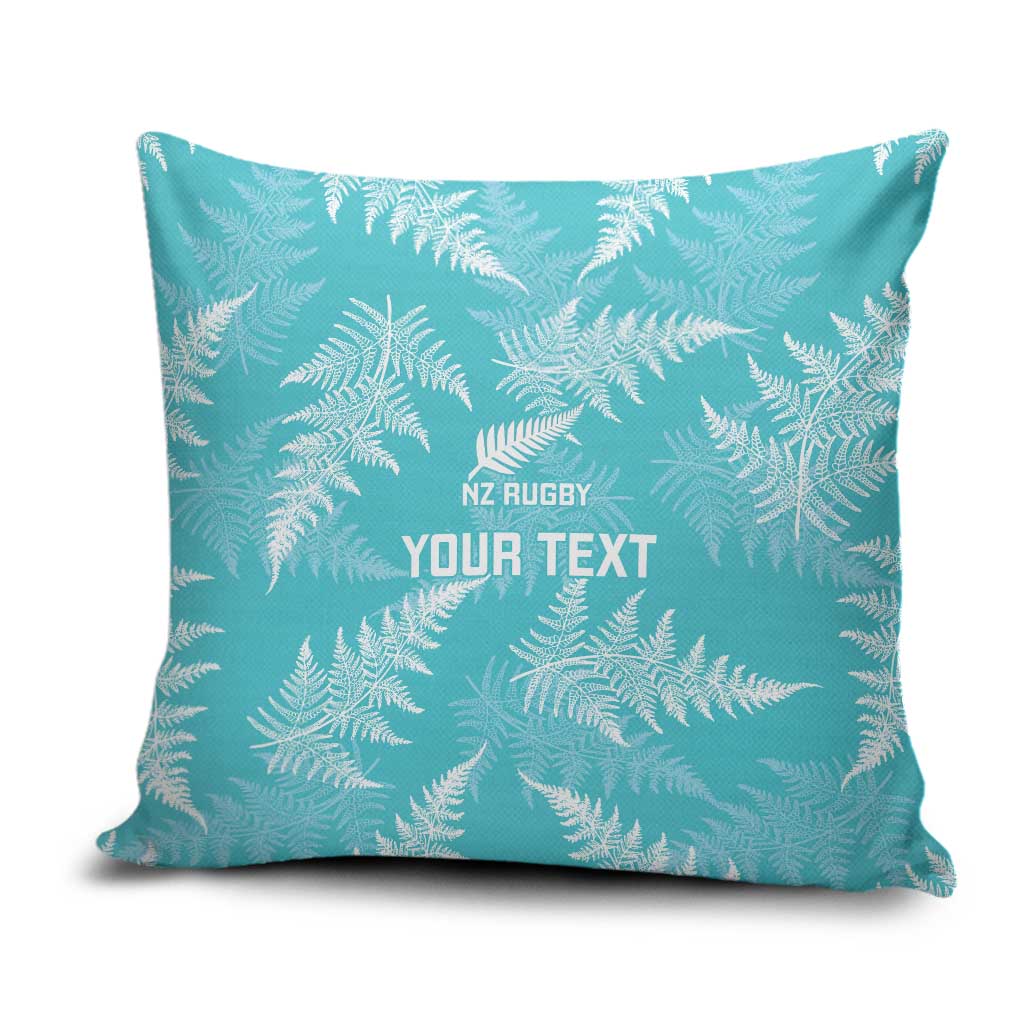 New Zealand Silver Fern Rugby Custom Pillow Cover Go Aotearoa Champions Turquoise Version LT14 Turquoise - Polynesian Pride